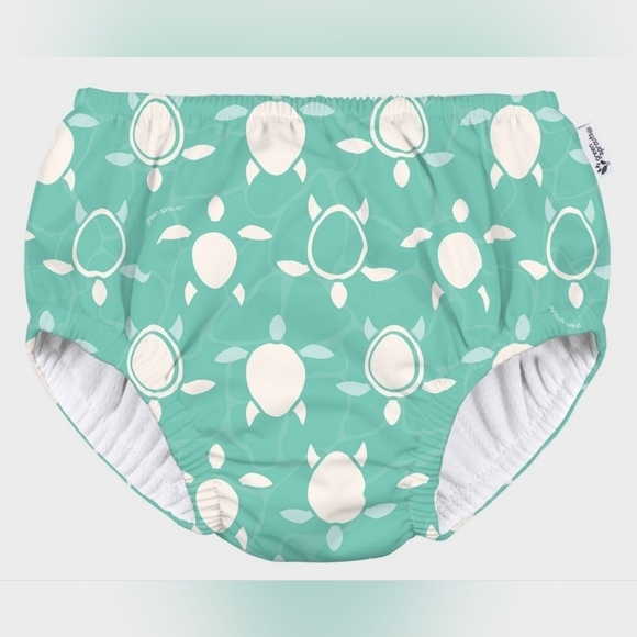 Green Sprouts Baby Eco Pull-Up Turtle Printed Reusable Swim Diaper In Teal Green - Picture 1 of 1
